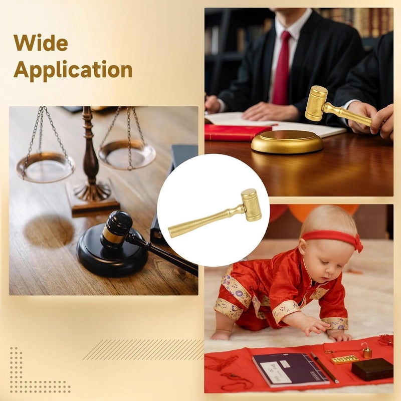 Varku Gold Wood Judge Gavel Set, 25 Pcs Party Favors Halloween, Elegant Courtroom Design, Polished Finish, Ideal for Auction and Costume Props, 11CM Judge Mallet - Image 5